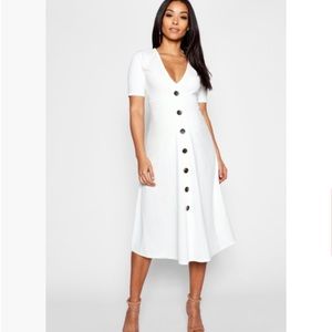 Maternity Button Midi Dress
